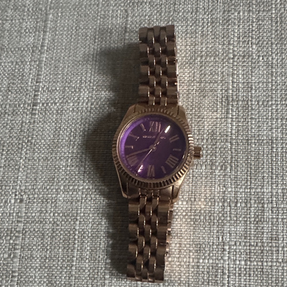 Michael Kors Gold-tone Ladies Watch with Purple Dial